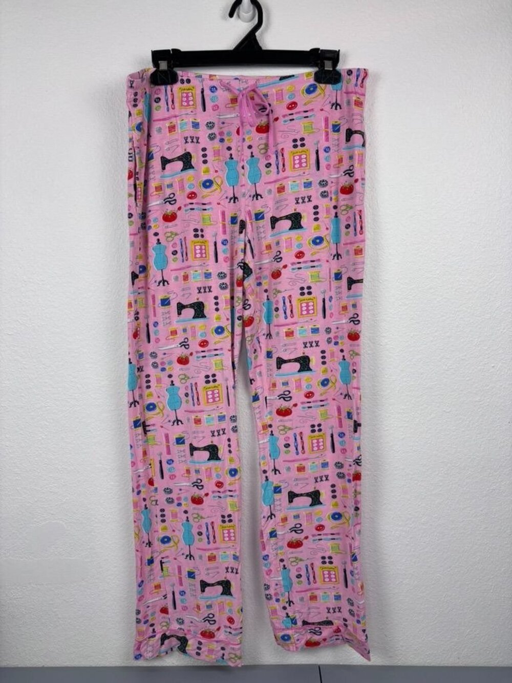 Nick & Nora women's small pink sewing notions pajama lounge pants